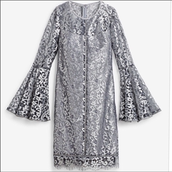 White House Black Market Dresses & Skirts - White House black market silver bell sleeve dress